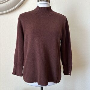 Coldwater Creek wool blend brown Knit Sweater. L
